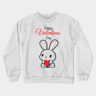 Rabbit Happy Valentines Day Crewneck Sweatshirt